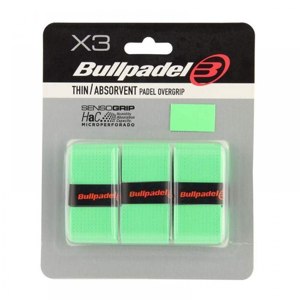 Blister Bullpadel 3 Overgrips GB1705 Senso Perforado Verde - Barata Oferta Outlet