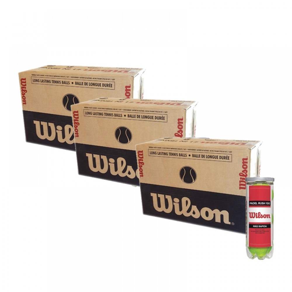 Box 72 Bolas - 24 Potes de 3 unidades - Wilson Rush 100 x 3 Unidades