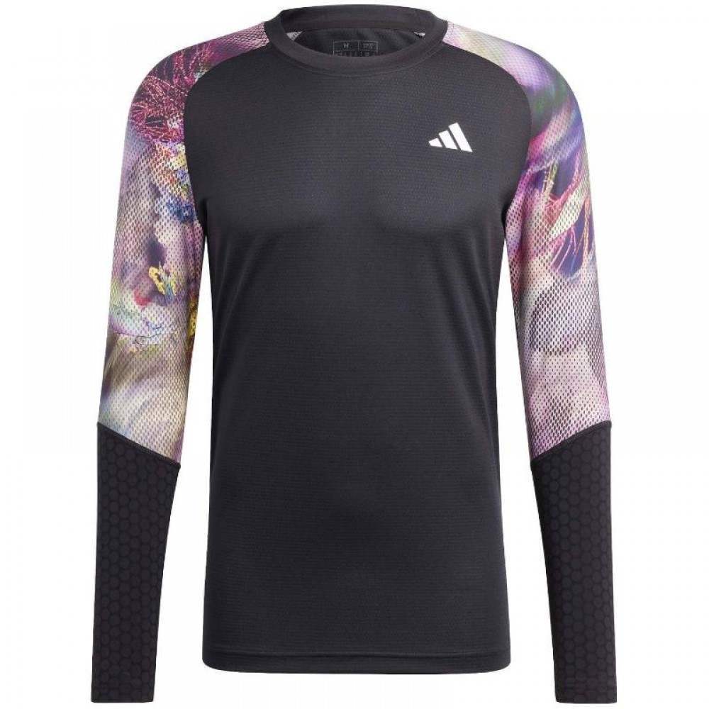 Camiseta Adidas Melbourne Manga Larga Multicolor Negro - Barata Oferta Outlet