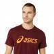 Camiseta Asics Logo Grande Granate Naranja Brillante