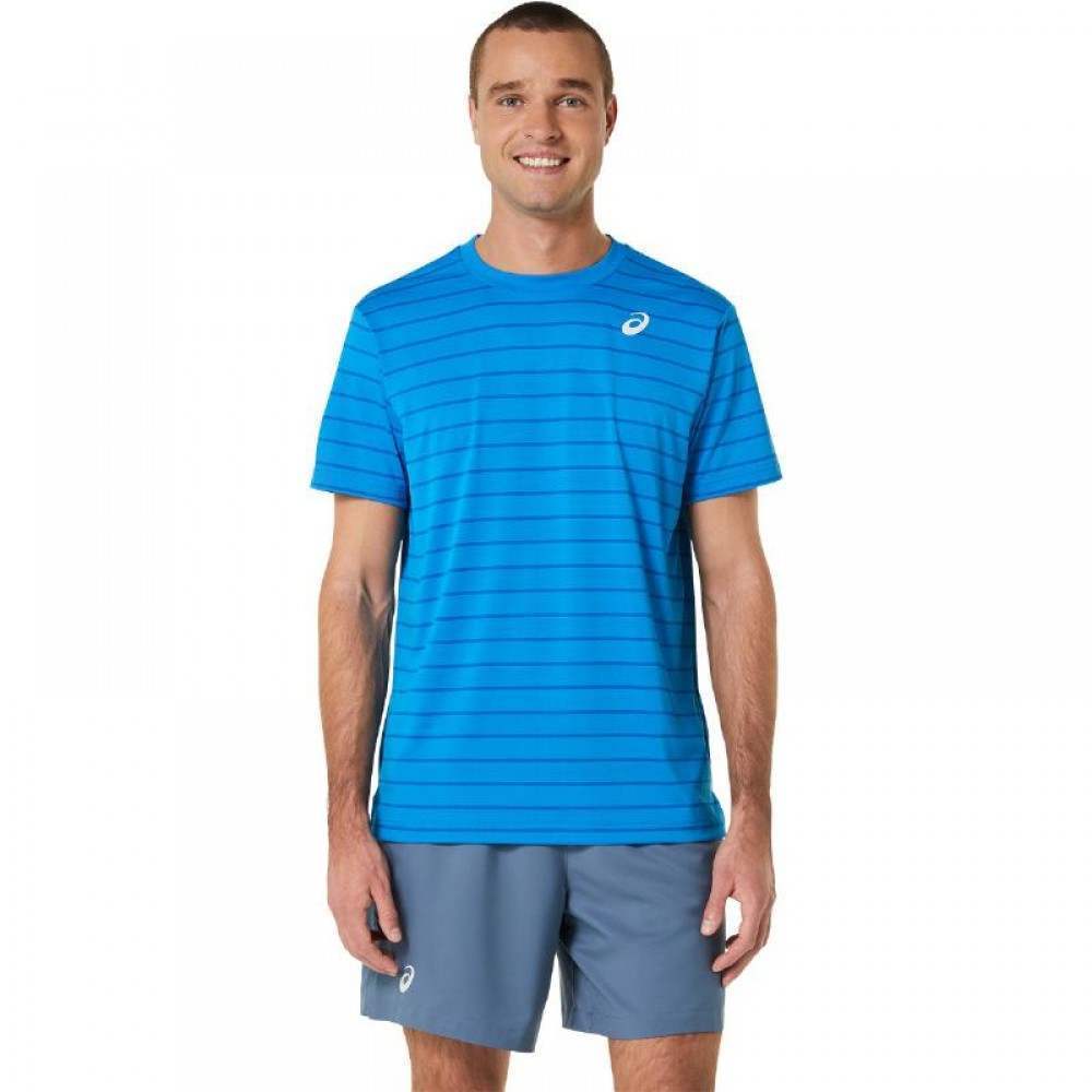 Camiseta Asics Court Listras SS Azul