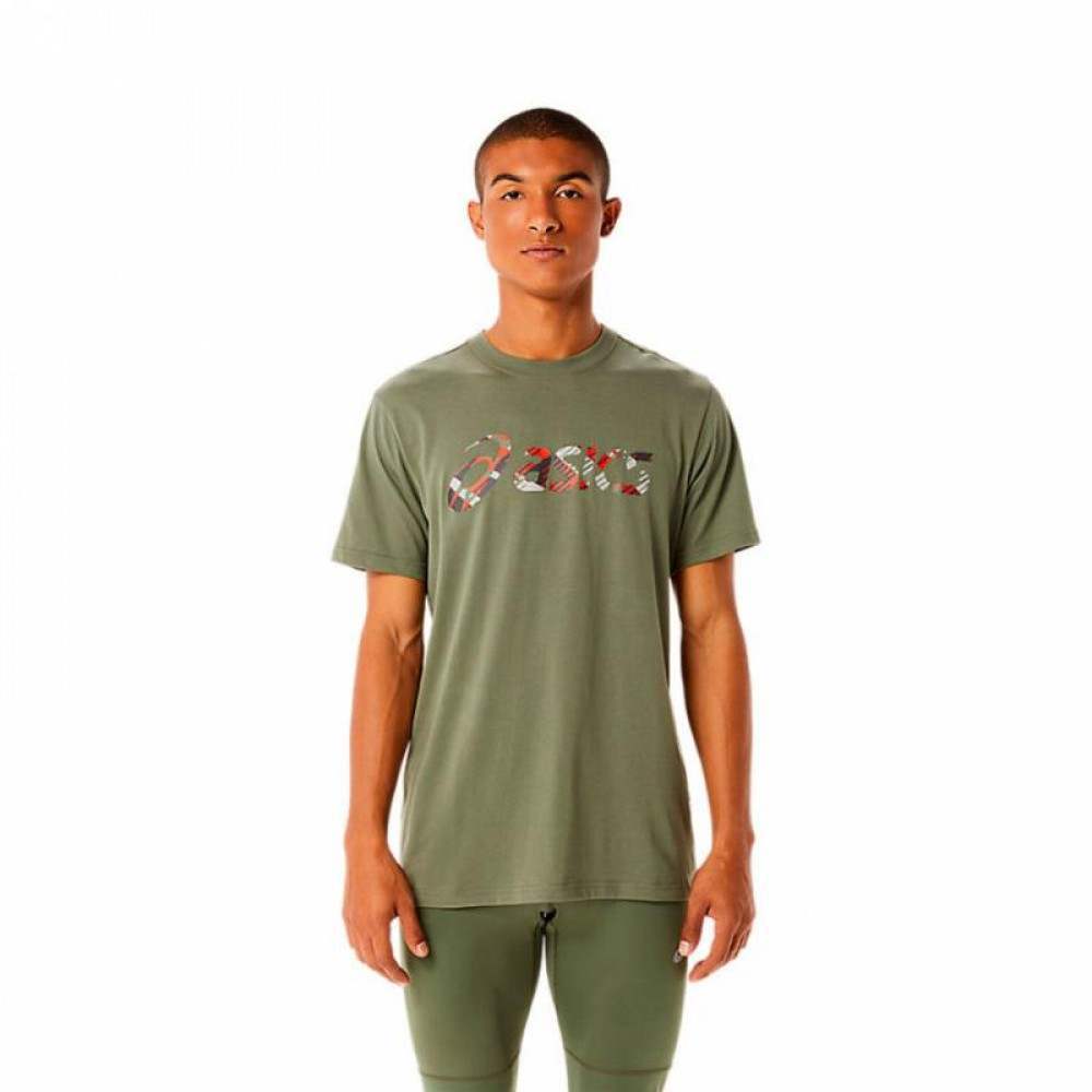 Camiseta Asics Wild Camo Verde Liquen - Barata Oferta Outlet