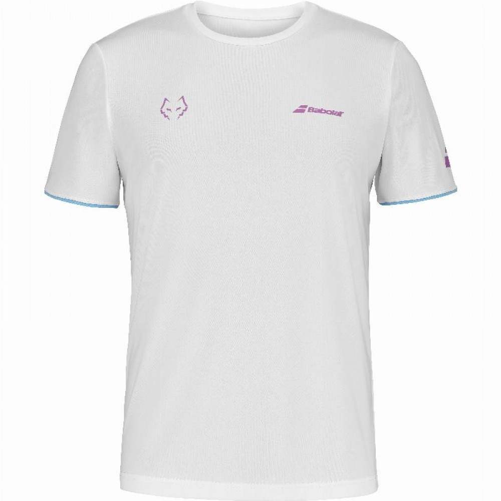 Camiseta Babolat Juan Lebron Branco Rosa