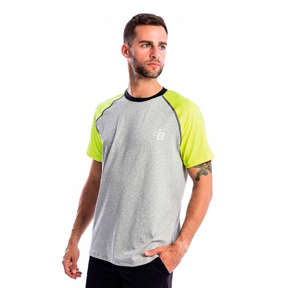 Camiseta BB Snow Gris Amarillo Fluor - Barata Oferta Outlet