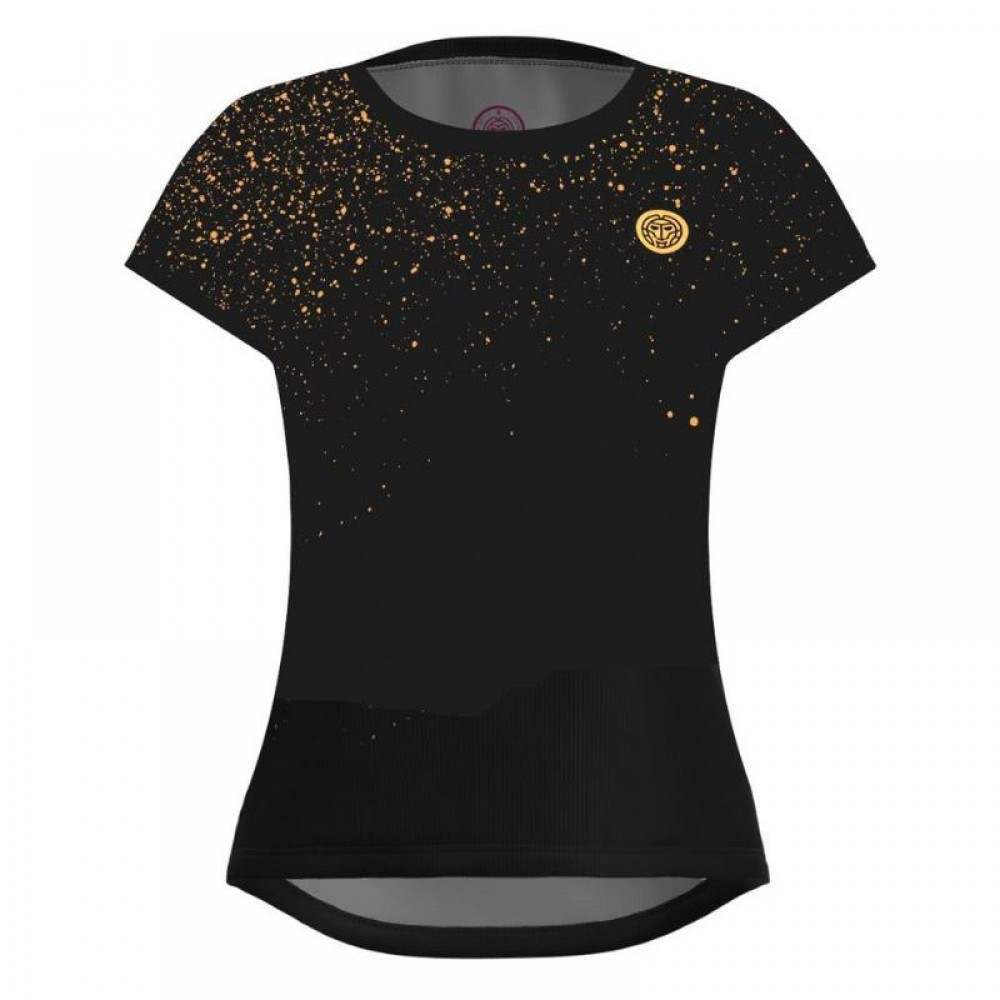 Bidi Badu Paris Capsleeve Black Gold Camiseta Feminina