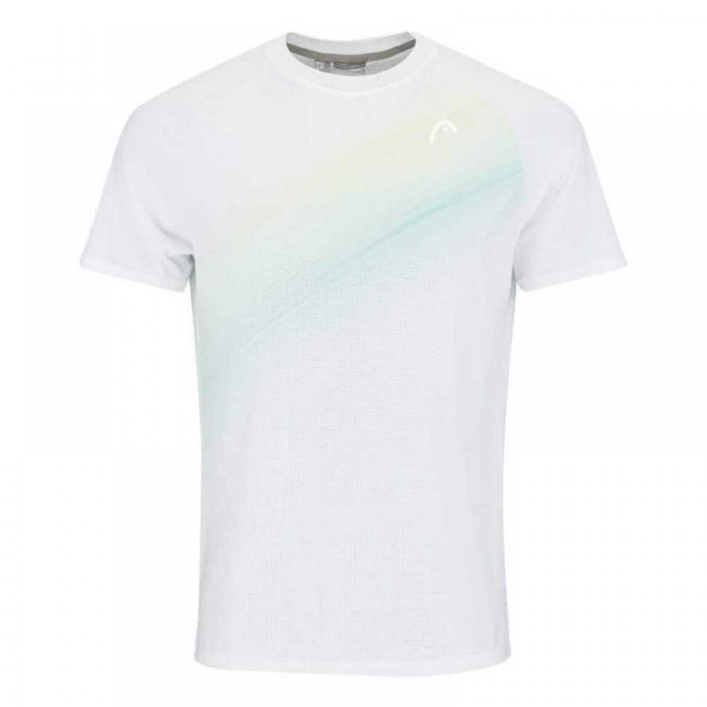 Camiseta Head Performance Blanco Verde Print - Barata Oferta Outlet