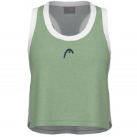 Camiseta Head Play Crop Top Verde Gris Mujer