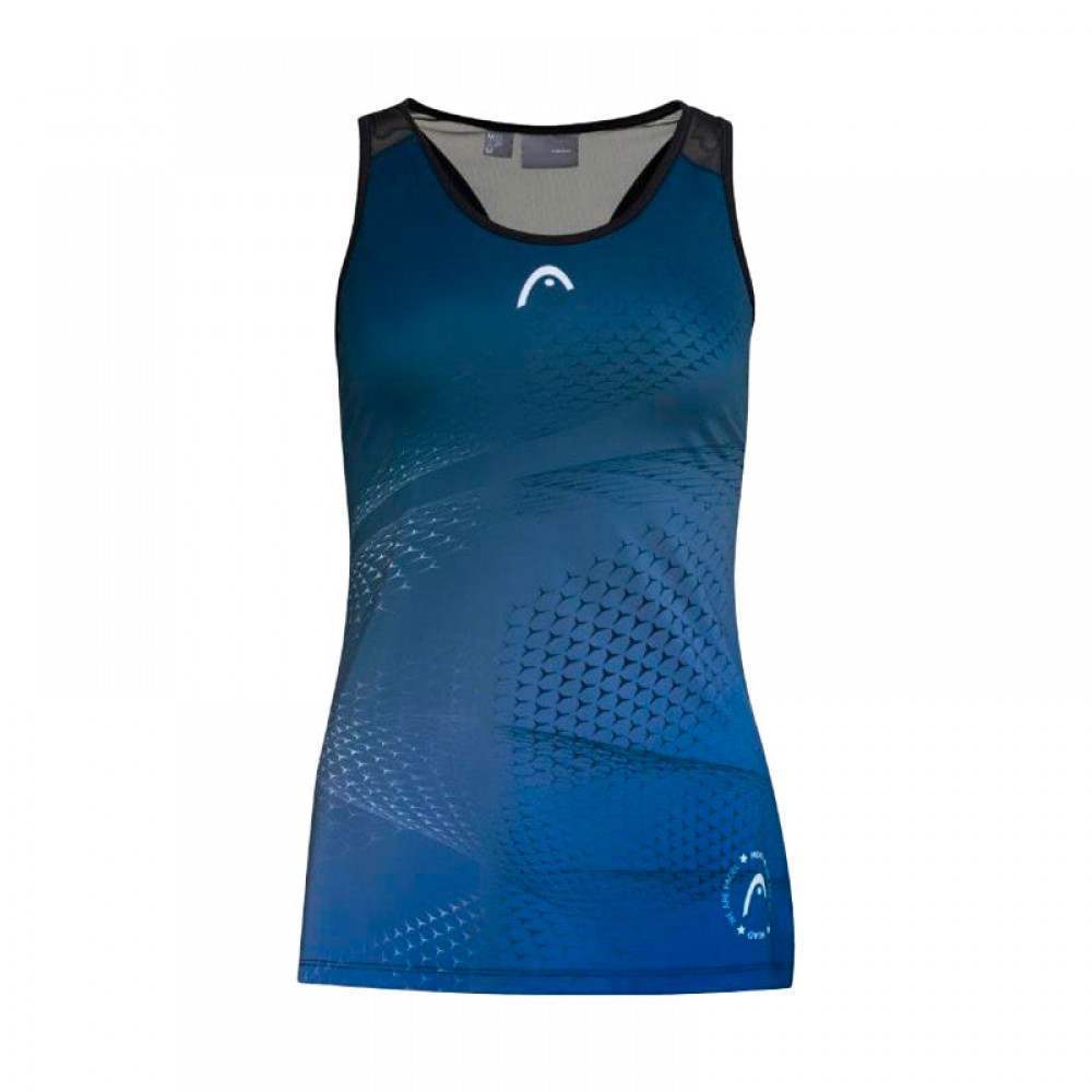 Camiseta Head Play Negro Print Padel Mujer - Barata Oferta Outlet