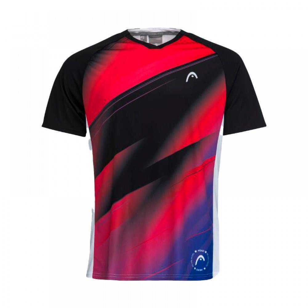 Camiseta Head Play Rojo Print Padel - Barata Oferta Outlet