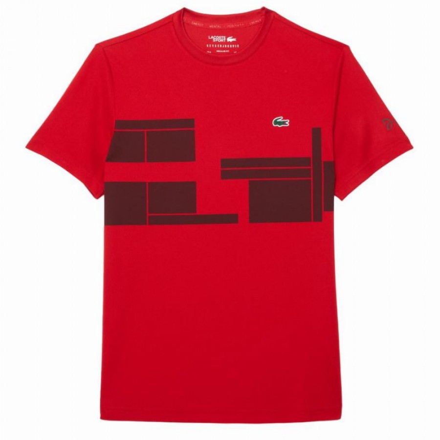 Camiseta Lacoste Novak Djokovic Ultra Dry Rojo Burdeos