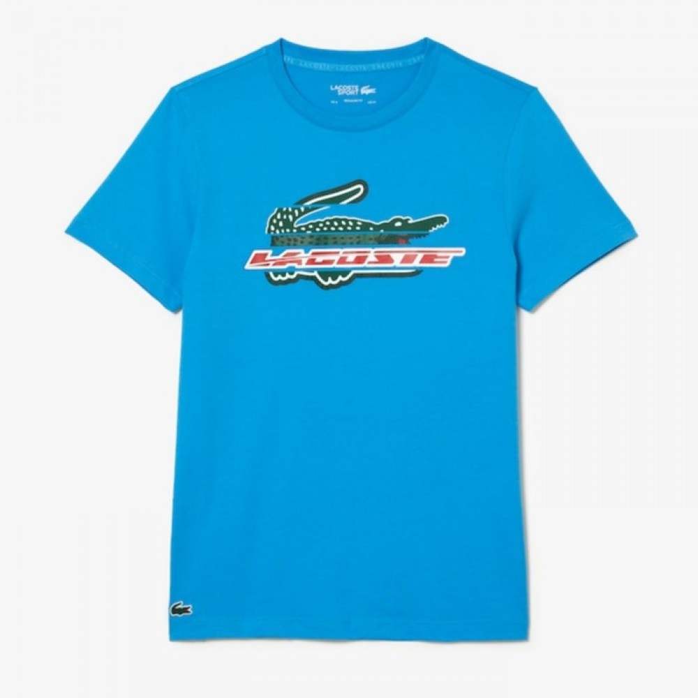 Camiseta Lacoste Sport Algodon Ecologico Azul - Barata Oferta Outlet