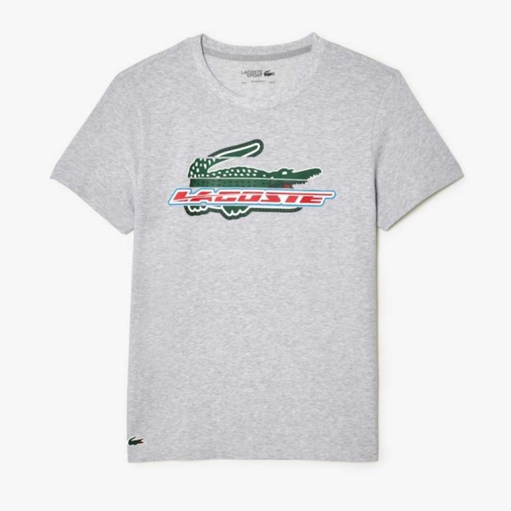 T-Shirt Lacoste Sport Algodon Ecologico Cinza