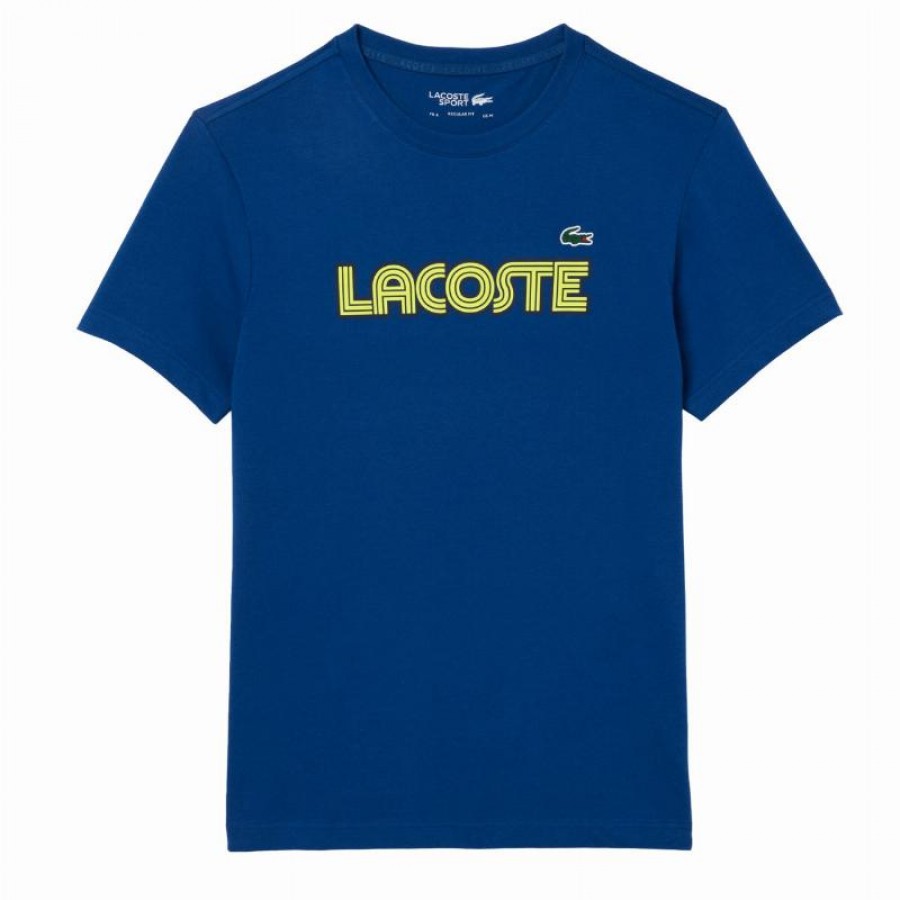 Camiseta Lacoste Sport Punto Azul Marino Amarillo