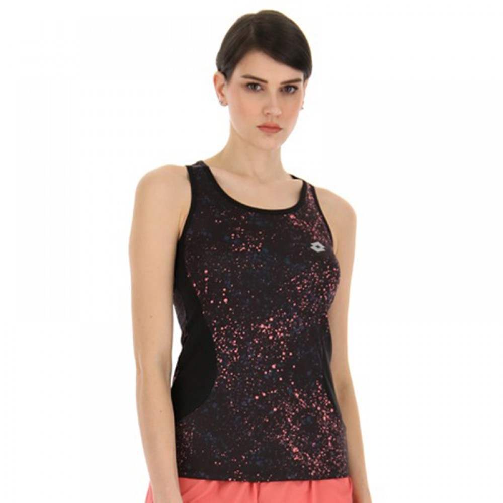 Camiseta Lotto Run Fit II Goma Rosa Preto