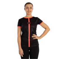 Camiseta Softee Tipex Negro Coral Fluor Mujer