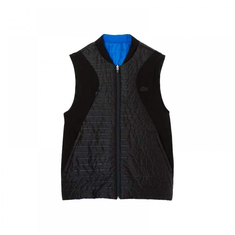 Chaleco Lacoste Sport Acolchado Reversible Negro Azul