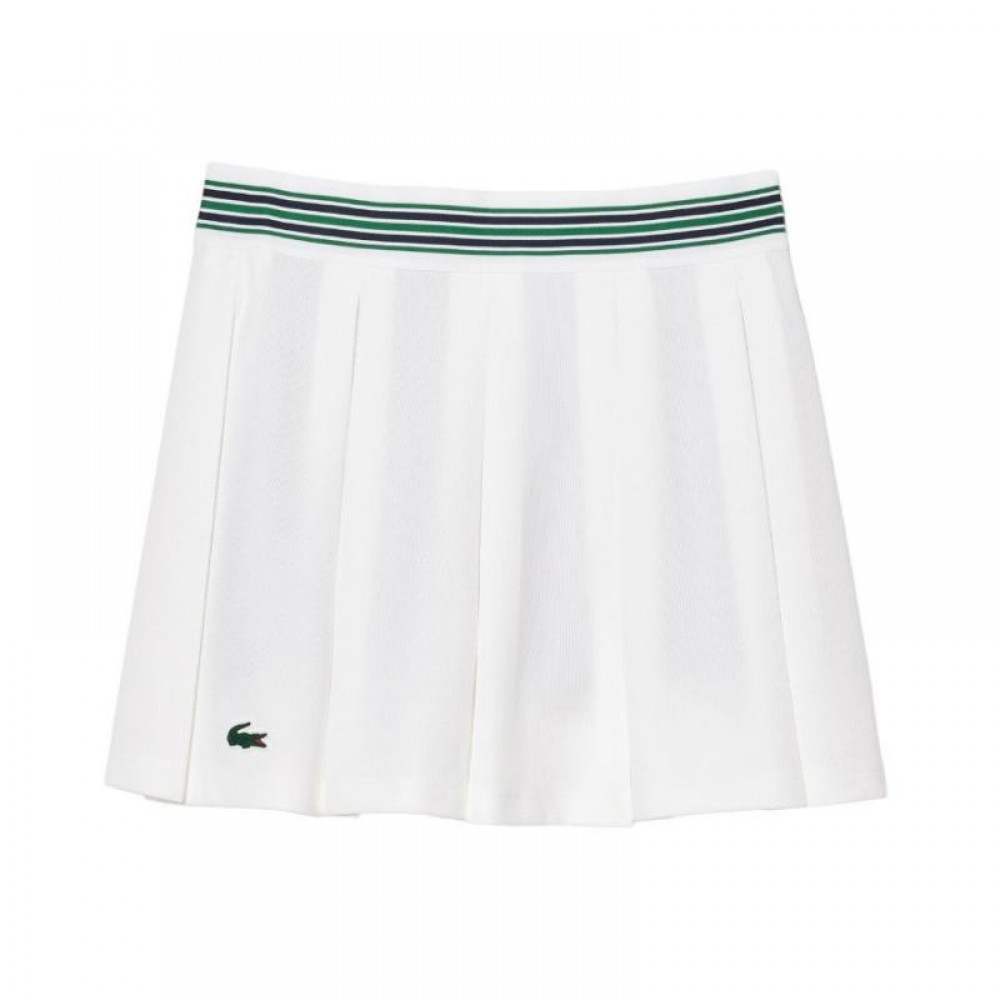 Saia Lacoste Pique Branco Verde