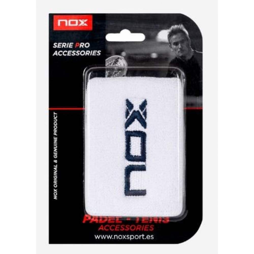 Munequeras Nox Blanco Logo Azul Marino 2 Unidades - Barata Oferta Outlet