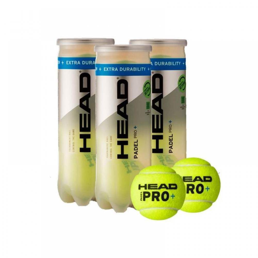 Pacote de 3 Cabecas Padel Pro + Latas de Bola