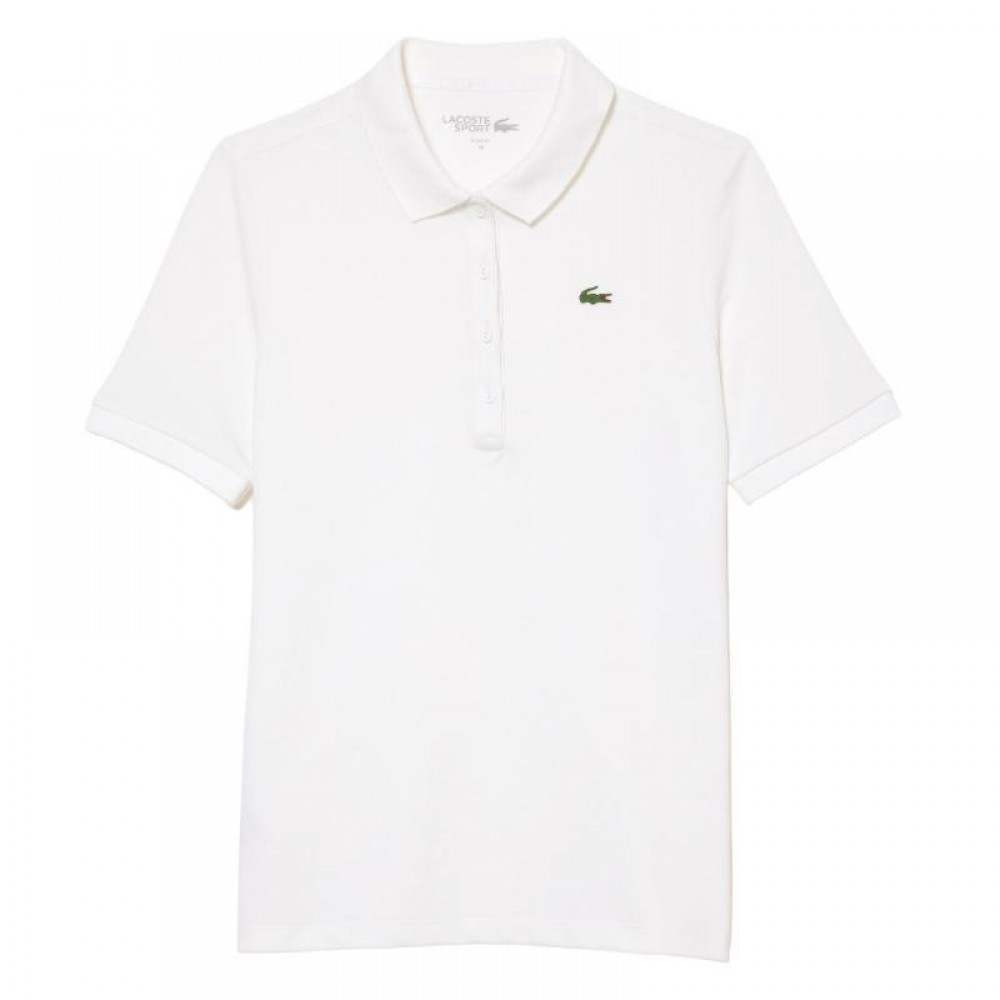 Polo Lacoste Pique Branco Feminino