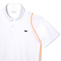 Lacoste Recycled Polyester Polo Shirt White Orange