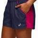 Short Asics Pratica Azul Peacoat Rosa Mujer