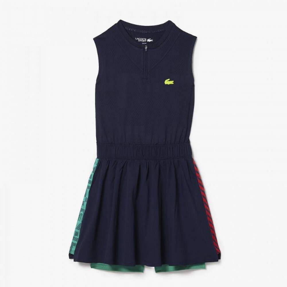 Vestido Lacoste Sport Azul Marino Verde - Barata Oferta Outlet