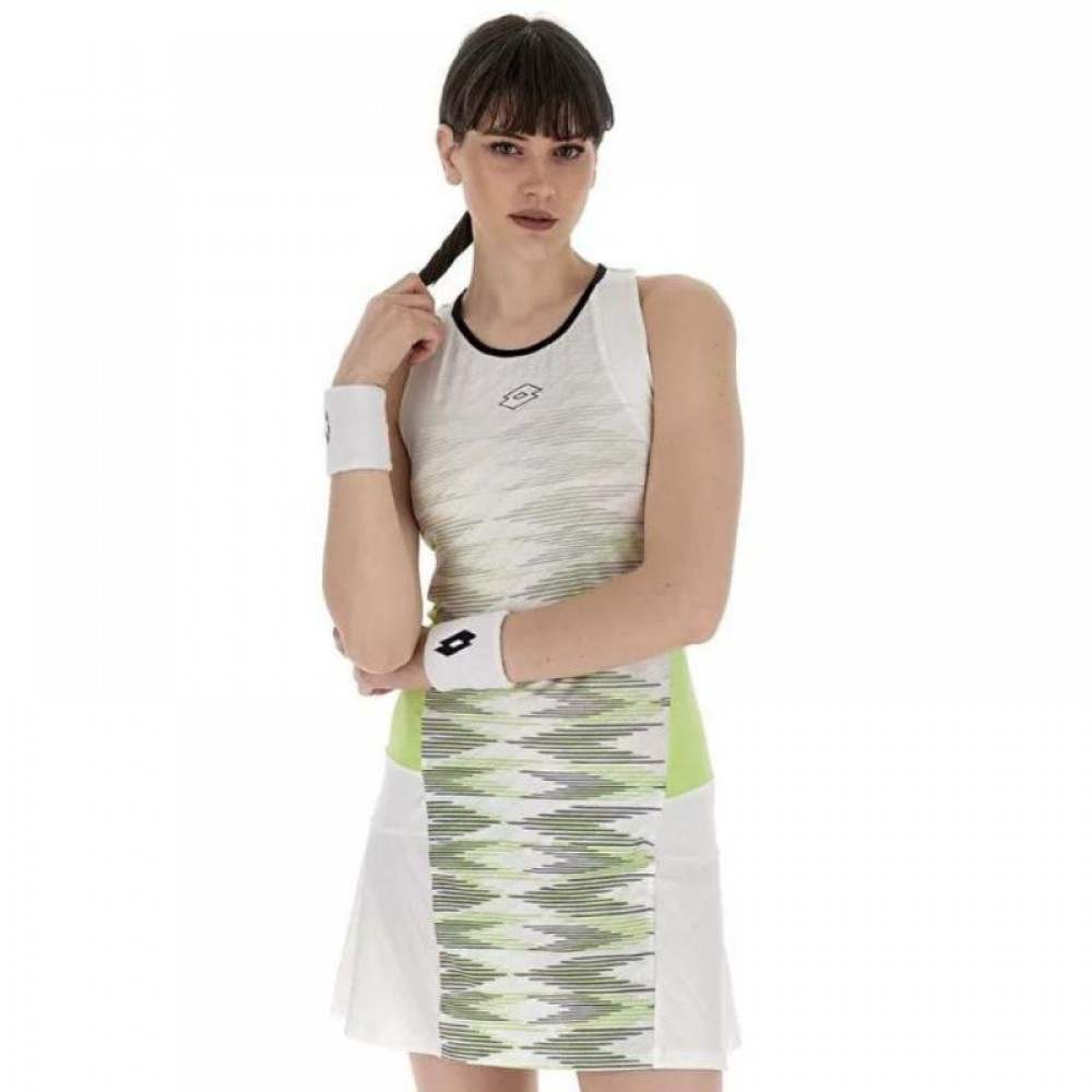 Vestido Lotto Tech I D1 Blanco Verde Intenso - Barata Oferta Outlet