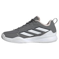 Adidas AvaFlash Terre Battue Gris Blanc Rose Baskets Femme