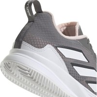 Adidas AvaFlash Terre Battue Gris Blanc Rose Baskets Femme