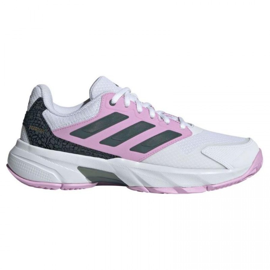 Zapatillas Adidas CourtJam Control 3 Blanco Negro Lila Mujer