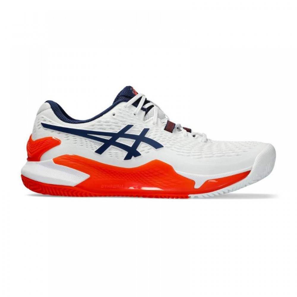 Asics Gel Resolution 9 Clay White Navy Shoes