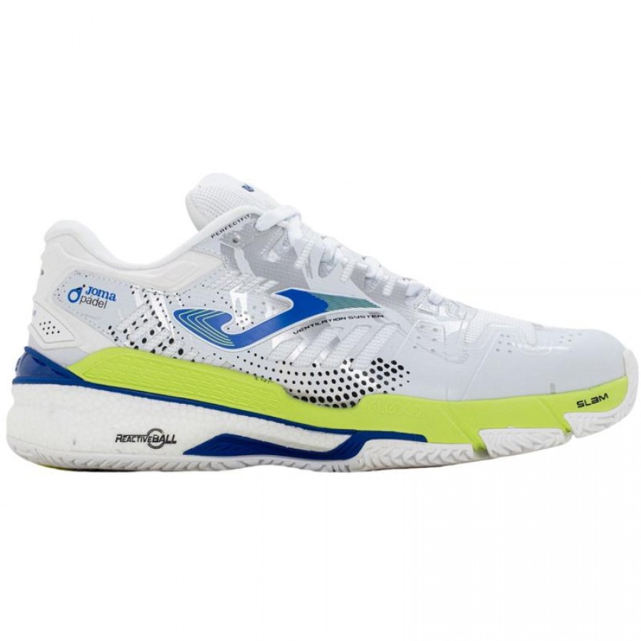 Chaussures Joma Slam 2402 Blanc Jaune Fluor Royal