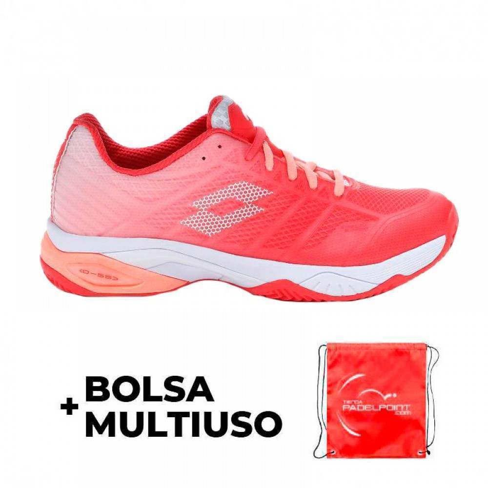 Zapatillas Lotto Mirage 300 Rojo Fluor Blanco Salmon Mujer - Barata Oferta Outlet