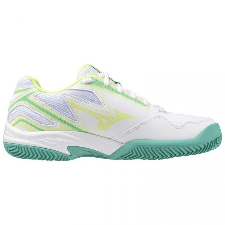 Tenis Mizuno Break Shot 4 Clay Branco Preto Lima para Mulheres