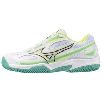 Tenis Mizuno Break Shot 4 Clay Branco Preto Lima para Mulheres