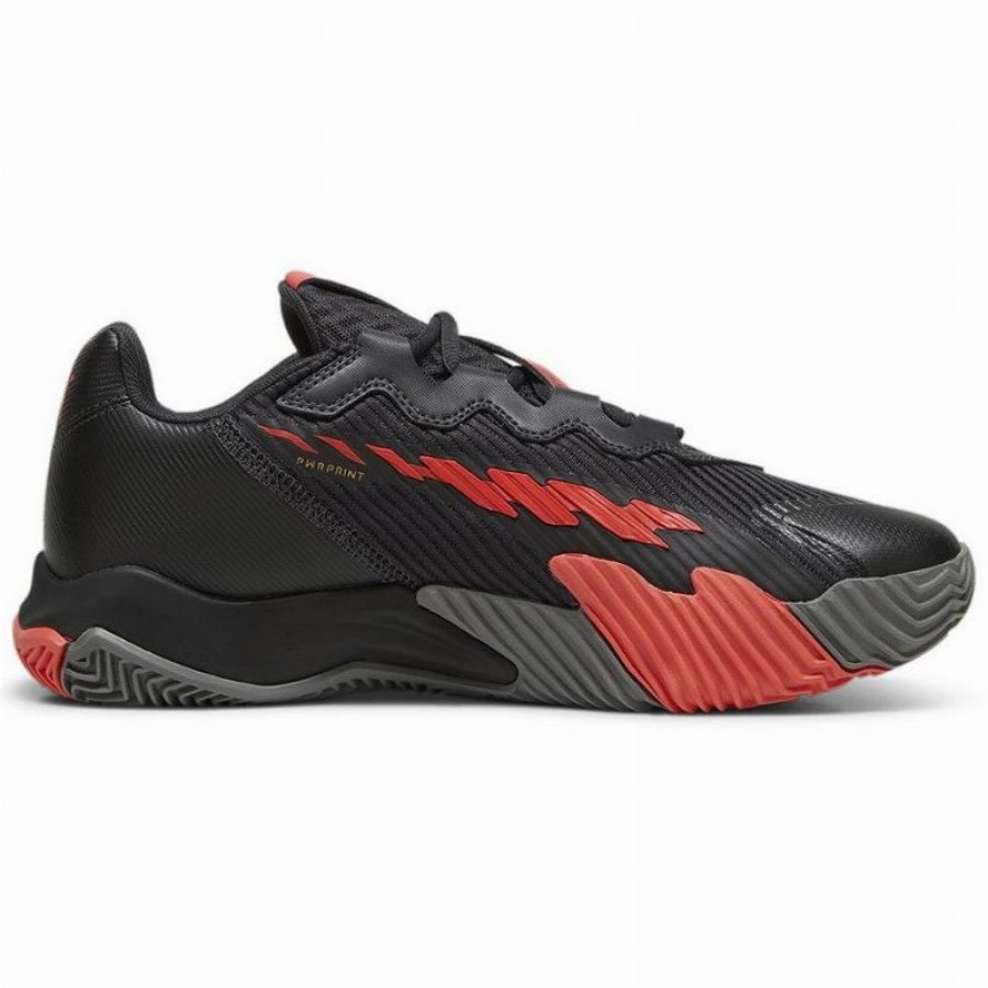 Zapatillas Puma Nova Elite Gris Oscuro Negro Rojo